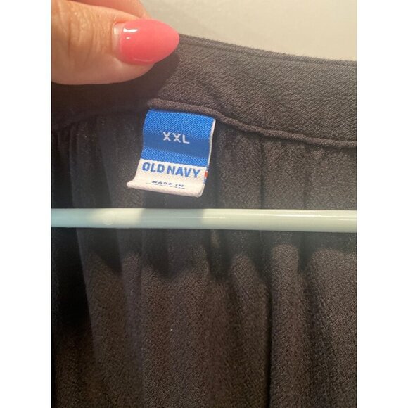 Old Navy XXL Black Button Front V-Neck Blouse - Picture 2 of 7